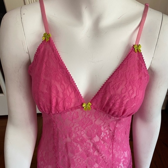 Betsy Johnson Intimates Pink Lace Babydoll Chemise Size Small - Picture 6 of 6